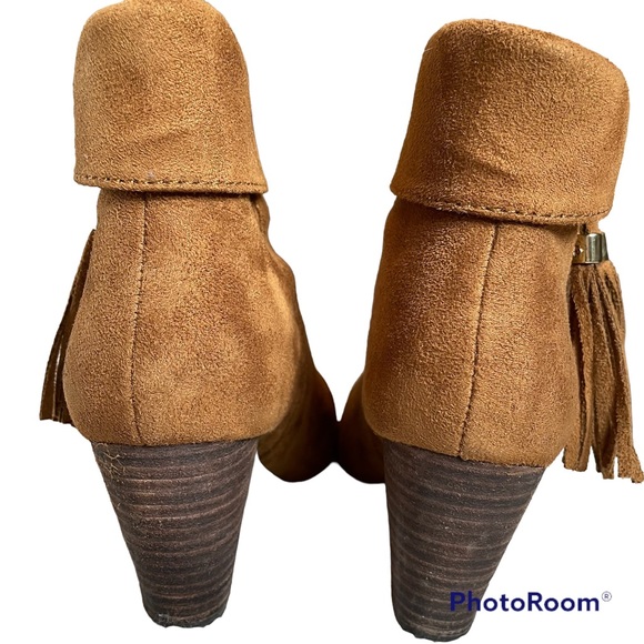 Report Moriah Sue Cuffed Ankle Boots Cognac Brown Suede Size 6.5 - Picture 7 of 8